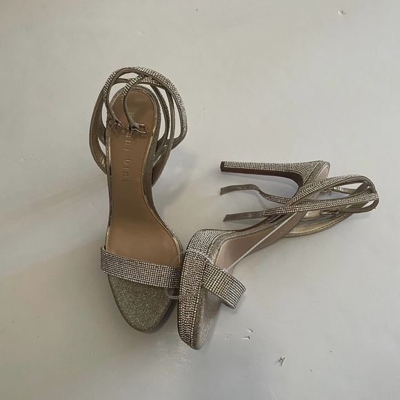 Gianni Bini Ankle Strap Jewel Embellished Glitter Platform Dress Sandals - Picture 2 of 5